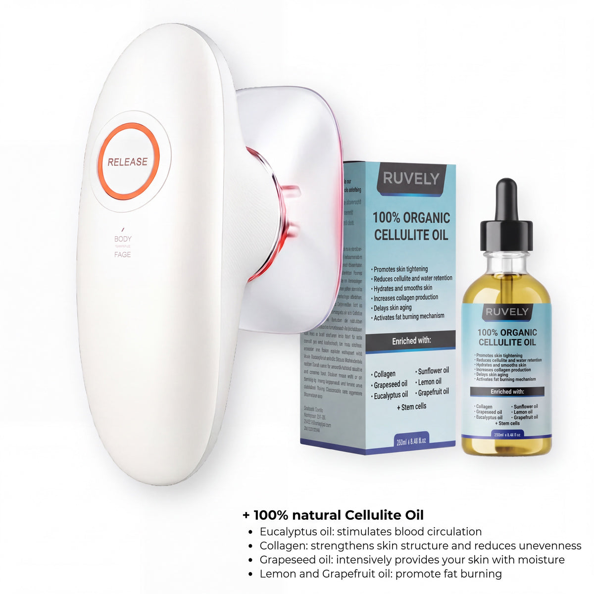 Ruvely 3.0 cellulite device with organic oil - photo 1