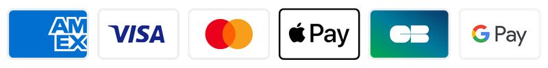 We accept American Express, Visa, Mastercard, Apple Pay, CB and Google Pay
